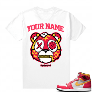 Custom T shirts Fusion Red 1s Tiger