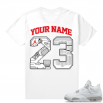 Custom T shirts White Oreo 4s 23 Sole