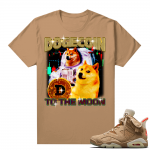 Dogecoin To the Moon shirt Tan Match Travis Scott 6s British Khaki