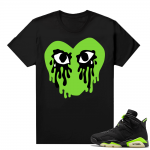 Electric Green 6s matching shirt black Crying Heart