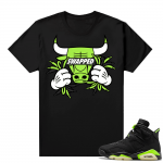 Electric Green 6s matching shirt black Swapped Bull JTSG