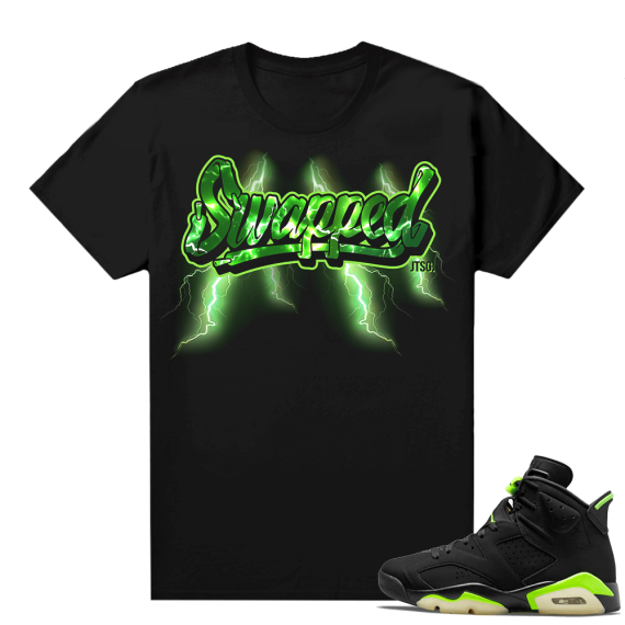 Electric Green 6s matching shirt black Swapped Lightning