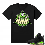 Electric Green 6s sneaker tees shirts Angry Shark