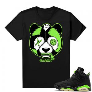 Electric Green 6s sneaker tees shirts Black Panda