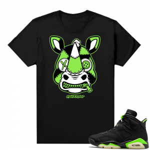 Electric Green 6s sneaker tees shirts Black Rhino