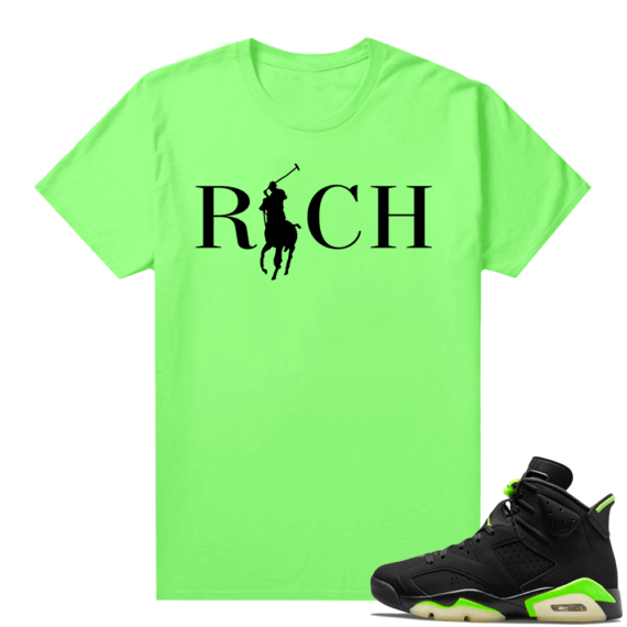 Electric Green 6s sneaker tees shirts Country Club Rich