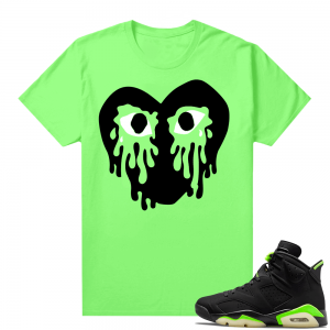 Electric Green 6s sneaker tees shirts Crying Heart