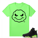 Electric Green 6s sneaker tees shirts Demon Cloudy