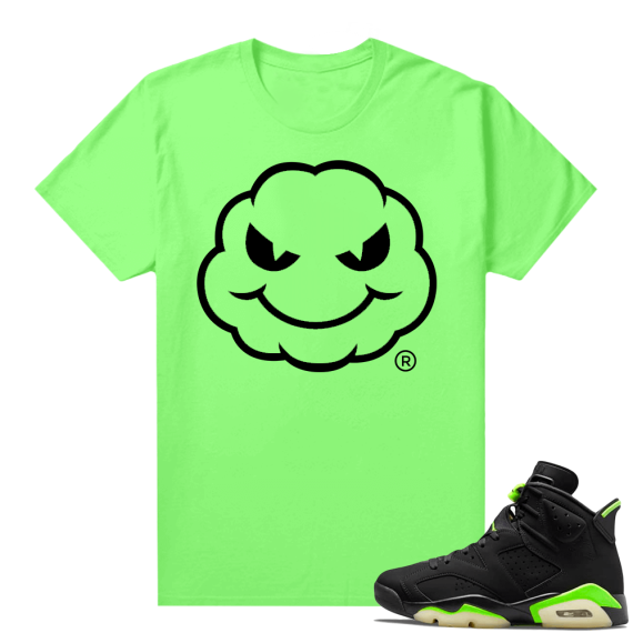 Electric Green 6s sneaker tees shirts Demon Cloudy