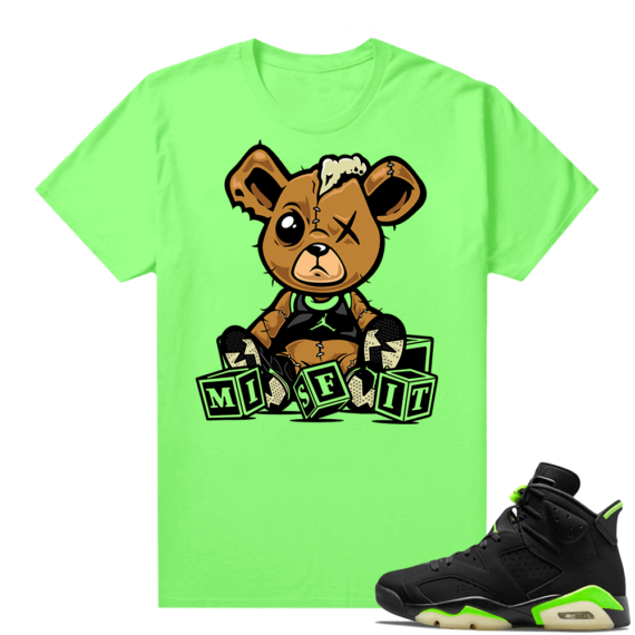 Electric Green 6s sneaker tees shirts Teddy