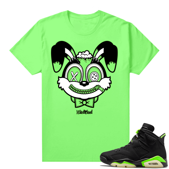 Electric Green 6s sneaker tees shirts Bunny