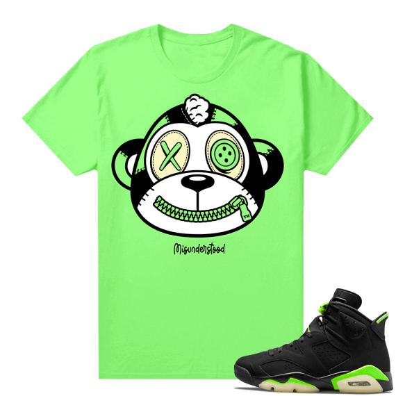 Electric Green 6s sneaker tees shirts Monkey