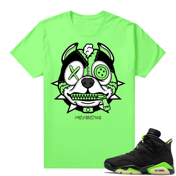 Electric Green 6s sneaker tees shirts Pitbull