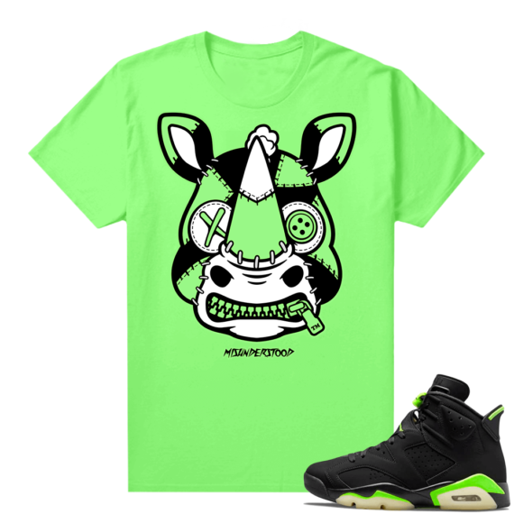 Electric Green 6s sneaker tees shirts Rhino