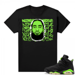 Electric Green 6s sneaker tees shirts Nipsey Graffiti Art