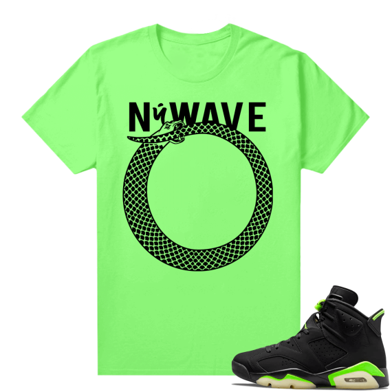 Electric Green 6s sneaker tees shirts Nuwave Snake Circle