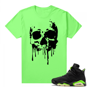 Electric Green 6s sneaker tees shirts Skull Drip