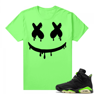 Electric Green 6s sneaker tees shirts Smiley Drip