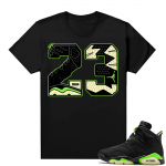 Electric Green 6s sneaker tees shirts black 23