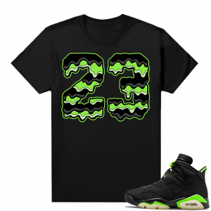 Electric Green 6s sneaker tees shirts black 23 Drip