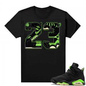 Electric Green 6s sneaker tees shirts black 23 Mashup