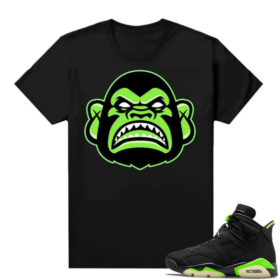 Electric Green 6s sneaker tees shirts black APES