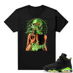 Electric Green 6s sneaker tees shirts black By Any Means