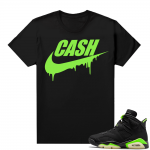 Electric Green 6s sneaker tees shirts black Cash Checks