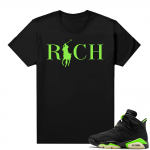 Electric Green 6s sneaker tees shirts black Country Club Rich