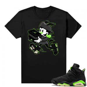 Electric Green 6s sneaker tees shirts black Double up