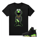 Electric Green 6s sneaker tees shirts black Elmo