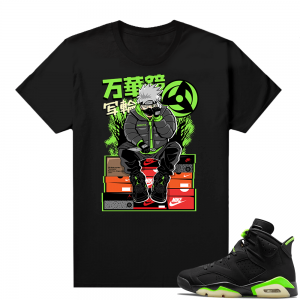 Electric Green 6s sneaker tees shirts black Kakashi