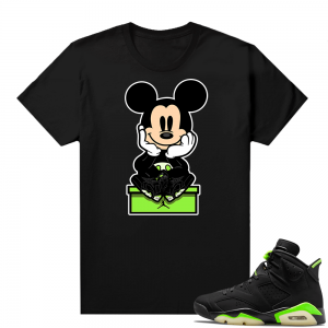 Electric Green 6s sneaker tees shirts black Mickey 6s