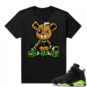 Electric Green 6s sneaker tees shirts black Teddy