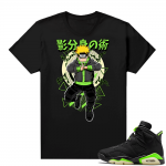 Electric Green 6s sneaker tees shirts black Naruto