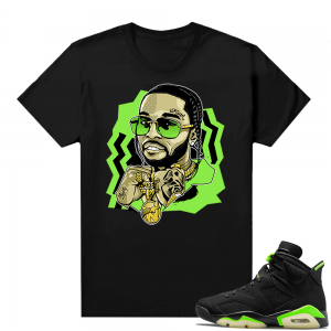 Electric Green 6s sneaker tees shirts black The Woo