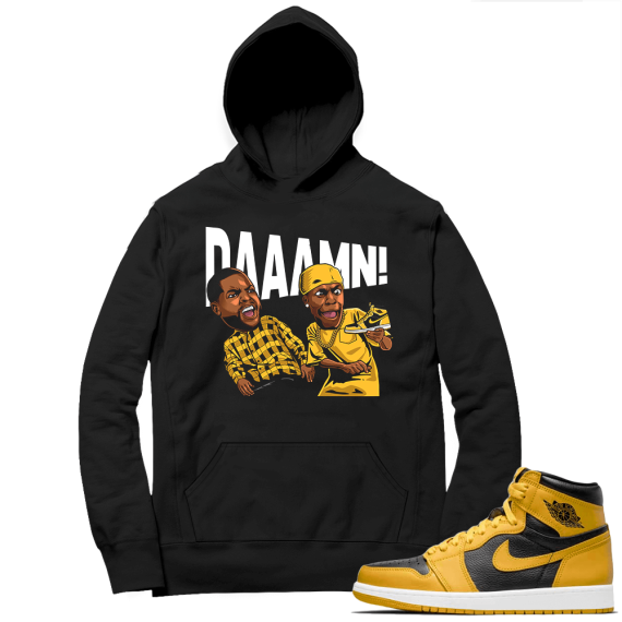 Jordan 1 Pollen Hoodies Match Black DAAAMN