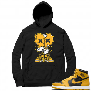 Jordan 1 Pollen Hoodies Match Black Heart Broken