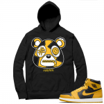 Jordan 1 Pollen Hoodies Match Black Misfitz Bear