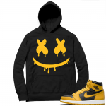 Jordan 1 Pollen Hoodies Match Black Smiley Drip