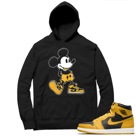 Jordan 1 Pollen Hoodies Match Black Sneakerhead Mickey