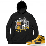 Jordan 1 Pollen Hoodies Match Black Snoopy Trap House