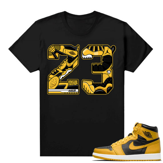 Jordan 1 Pollen Sneaker tees Match Black 23 Mashup