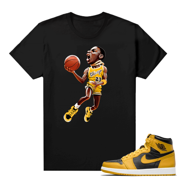 Jordan 1 Pollen Sneaker tees Match Black 85 MJ Dunk