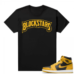 Jordan 1 Pollen Sneaker tees Match Black Blockstars