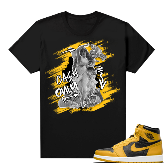 Jordan 1 Pollen Sneaker tees Match Black Cash Only