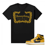 Jordan 1 Pollen Sneaker tees Match Black Hennything