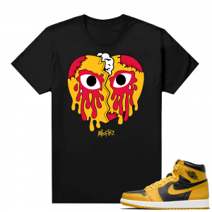 Jordan 1 Pollen Sneaker tees Match Black MISFITZ Heart V2 Red