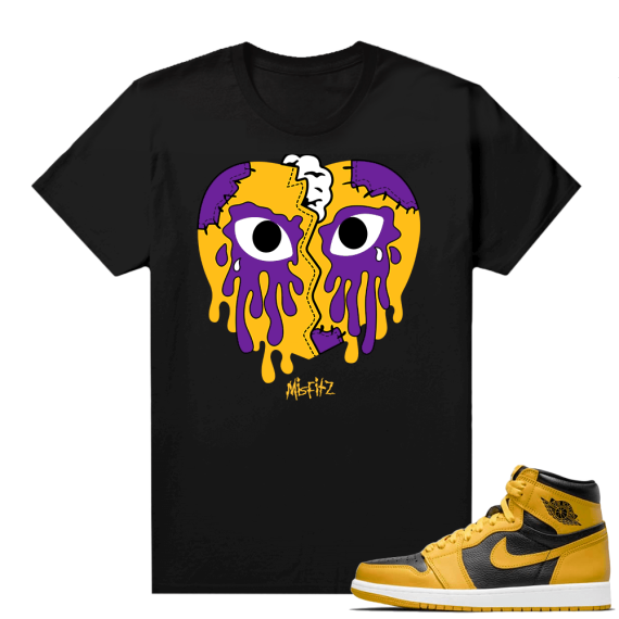 Jordan 1 Pollen Sneaker tees Match Black MISFITZ Heart V3