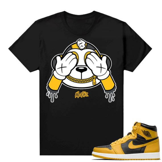 Jordan 1 Pollen Sneaker tees Match Black MISFITZ monkey See No Evil